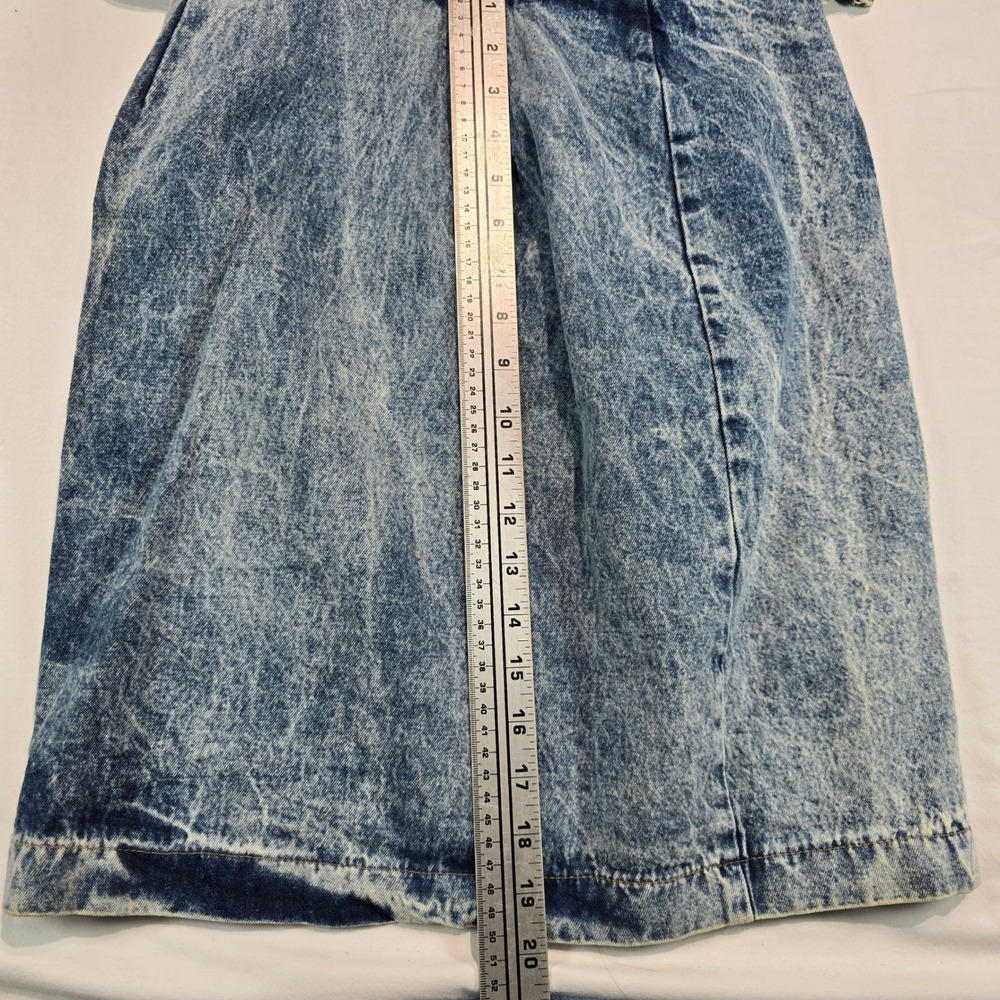 Champagne West Vintage 80s Acid Wash Denim Jacket and Skirt Set Blue Size 9/10 - Picture 12 of 15